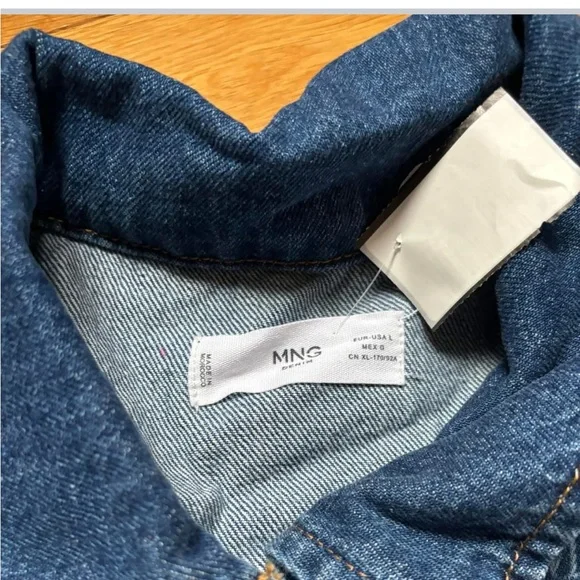 Monogram-Pattern Blue Denim Jacket From Mango - Picture 7 of 7